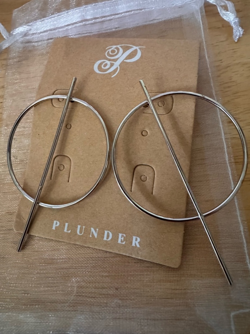 Plunder Adelaide Silver Tone Earrings New in Box + Pouch Plunder Design
